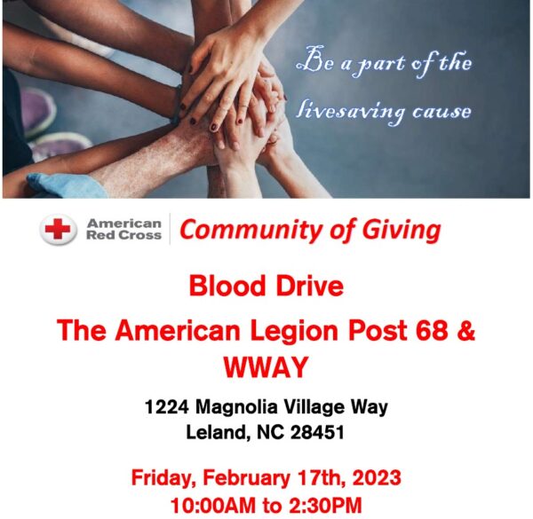 American Legion Post 68 Leland, NC blood drive WWAY