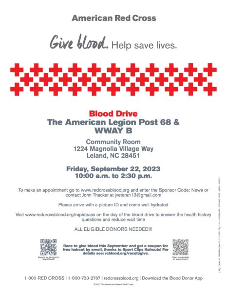 Blood Drive Post 68 WWAY Leland, nc